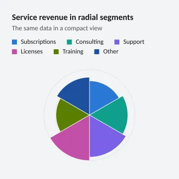 Service revenue in radial segments