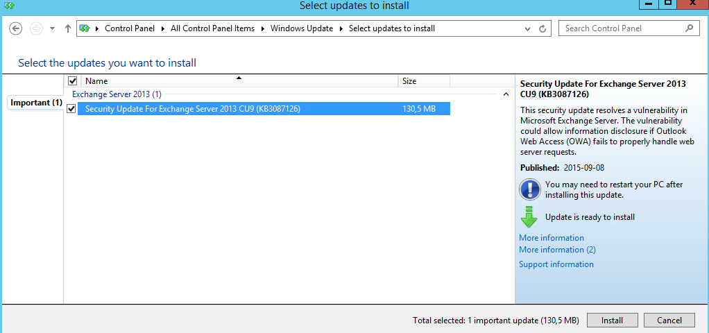 Security-Update-For-Exchange-2013-CU9-KB3087126-Installation1