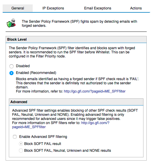 spf check gfi mailessentials