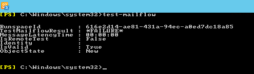 Weryfikacja błędu Test-Mailflow w PowerShell