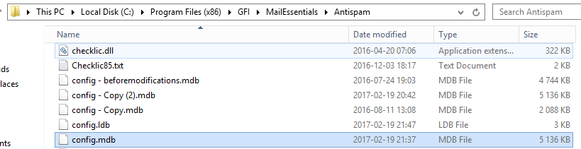 Microsoft Access otwiera plik config.mdb z GFI