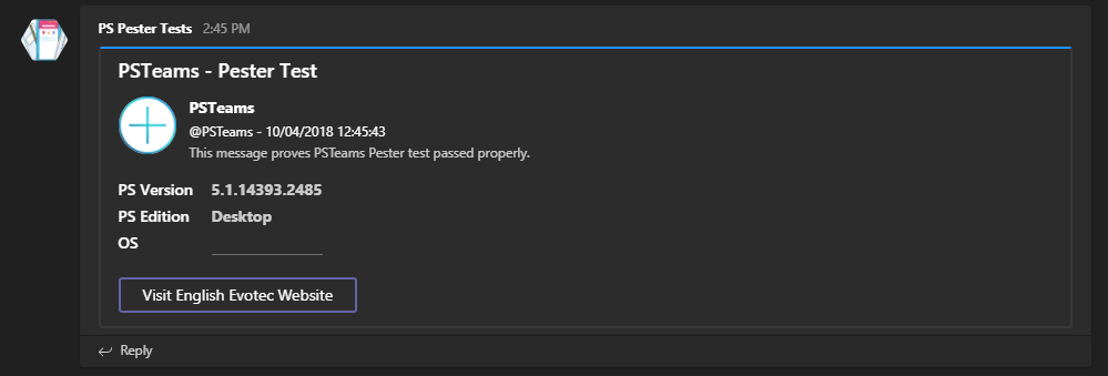 Powiadomienie Microsoft Teams wyslane z Azure Pipelines po zakonczeniu testow Windows