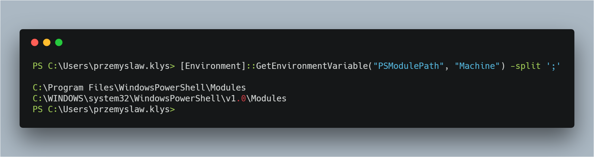 Domyślne ścieżki modułów PowerShell w Windows 10