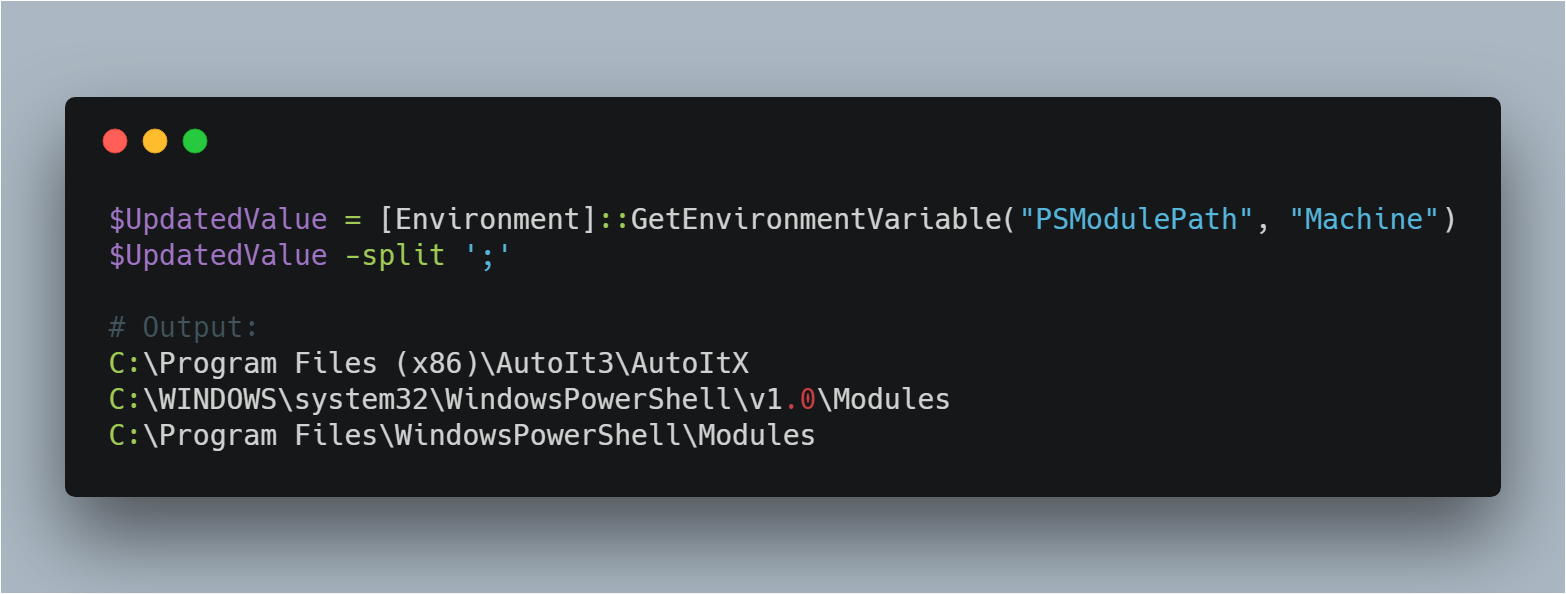 Przywrócone wpisy PSModulePath w PowerShell
