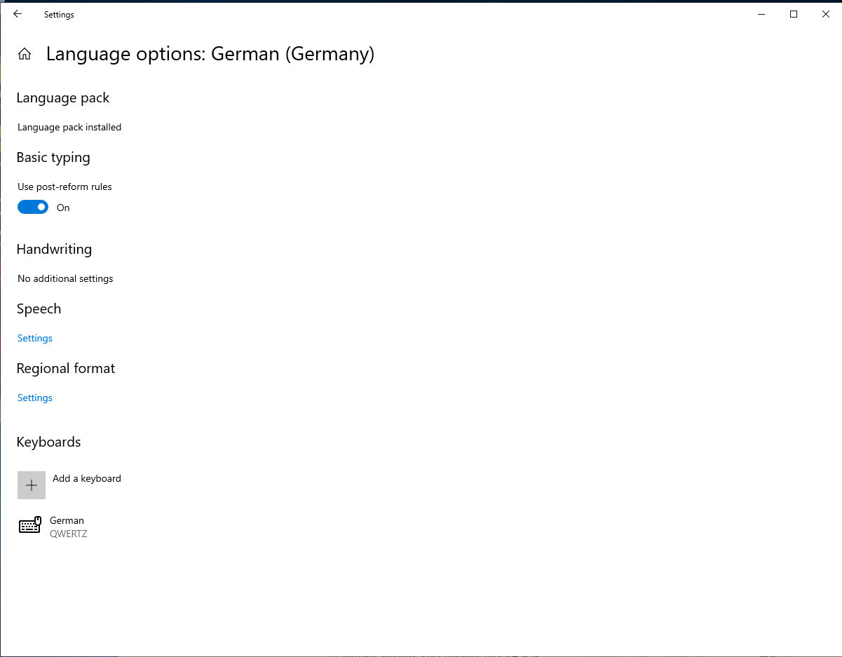 Ustawienia jezyka po instalacji pokazujace dodany jezyk wyswietlania w Windows Server 2019.