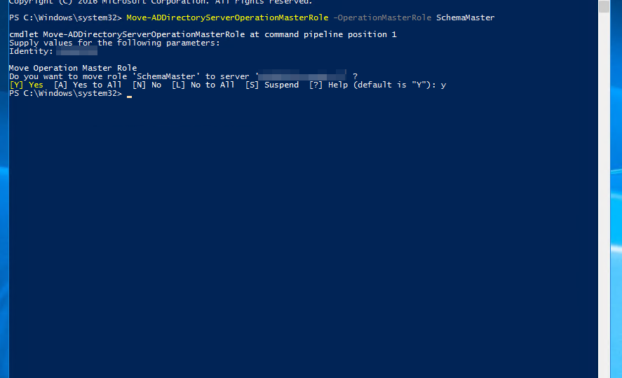 Move-ADDirectoryServerOperationMasterRole