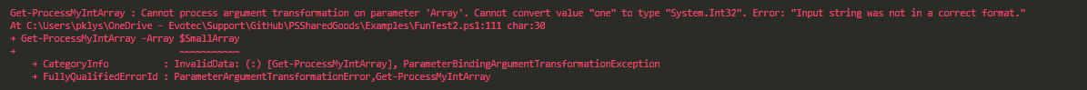 Blad PowerShell pokazujacy ze wartosc tekstowa nie moze zostac przekonwertowana na System.Int32 dla typowanej tablicy.