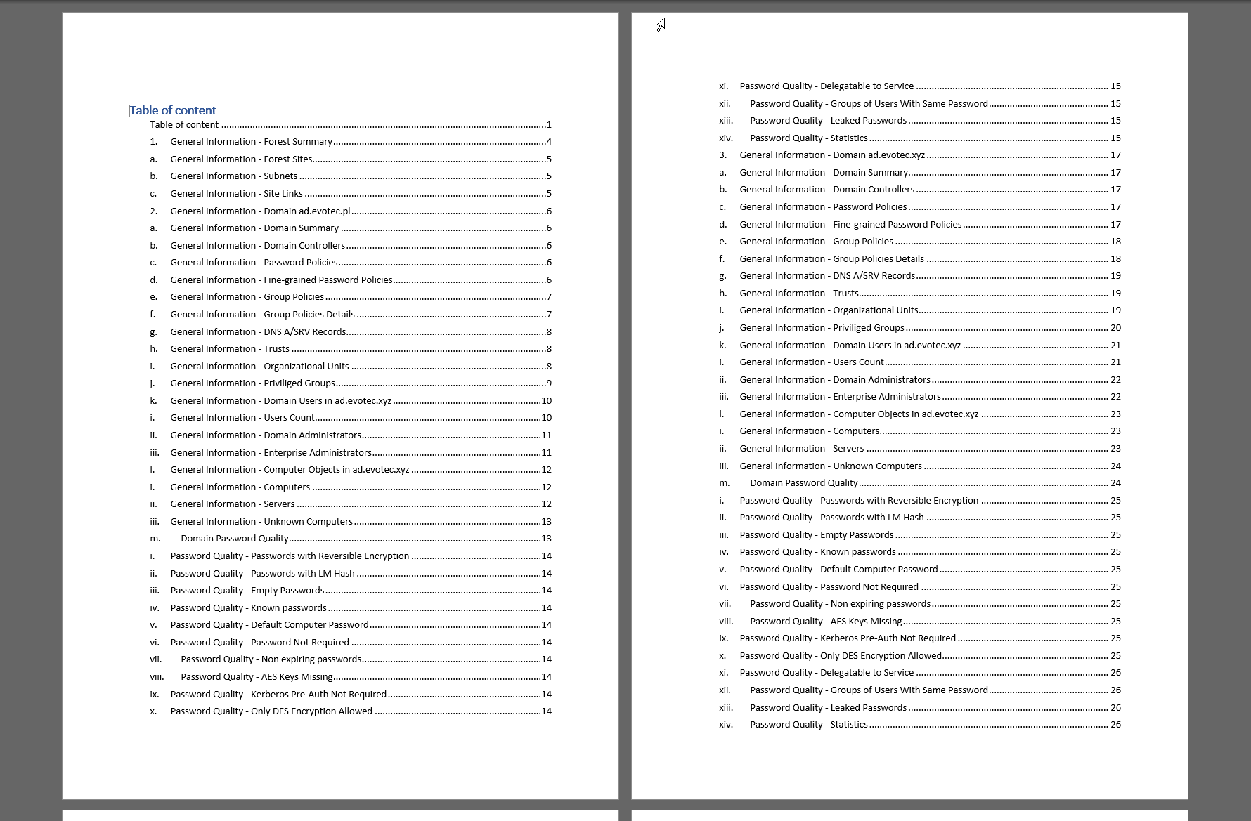 Active Directory Documentation Word