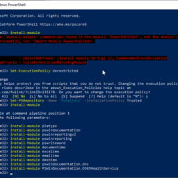 install-module : The ‘install-module' command was found in the module ‘PowerShellGet', but the module could not be loaded.